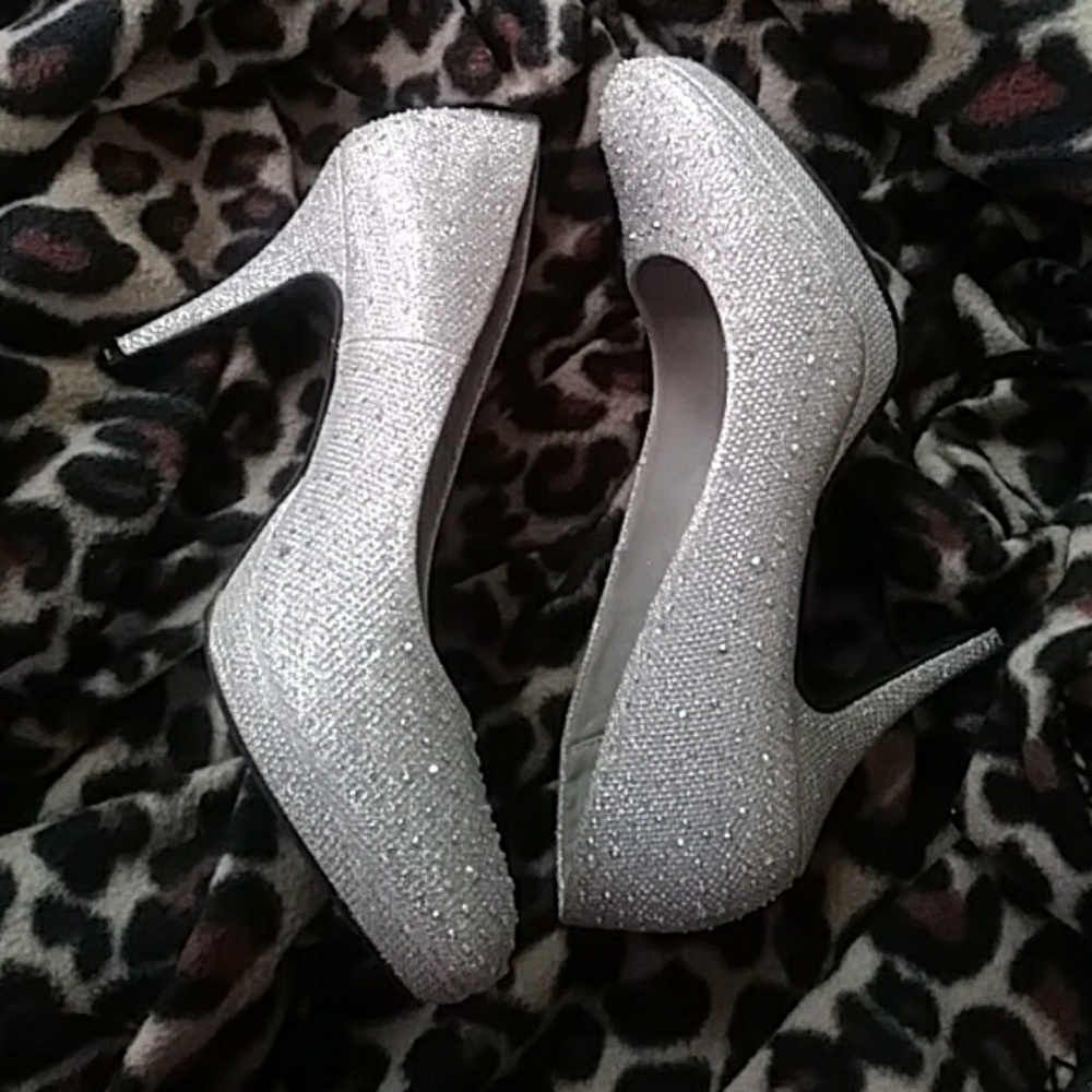 Silver Bedazzled Shoes